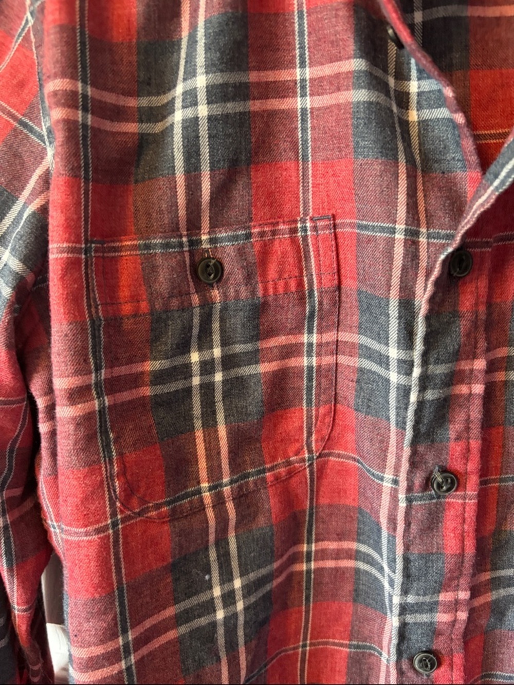 George Red and Black Plaid Casual Button-Down Shirt - Picture 3 of 5